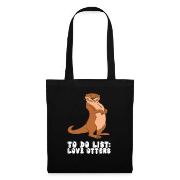 Petits jeux de mots sur les loutres et blagues sur les loutres - Sac en tissu - noir - Devant