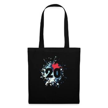 Nombre 20e couleur Splash - Sac en tissu - noir - Devant