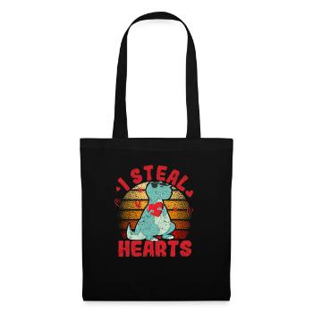 Funny Valentine's Day Dinosaur T Rex Lovers - Tote Bag - black - Front