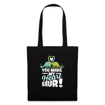 Dinosaures mignons Saint-Valentin Dino qu’ils font - Sac en tissu - noir - Devant