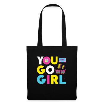 You go girl slogan design - Tote Bag - black - Front
