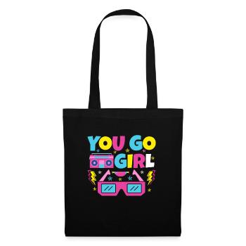 You go girl slogan design - Tote Bag - black - Front
