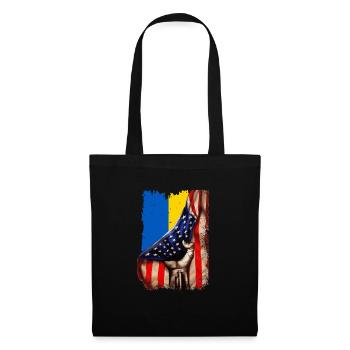 Fight for Ukraine USA Flag Ukraine - Tote Bag - black - Front