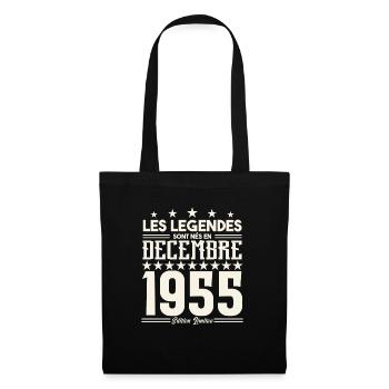 Les Légendes Sont Nés En Décembre 1955, Cadeau. - Sac en tissu - noir - Devant