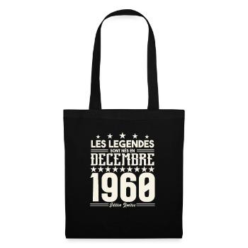 Les Légendes Sont Nés En Décembre 1960, Cadeau. - Sac en tissu - noir - Devant