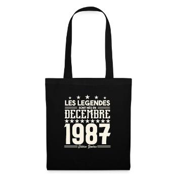 Les Légendes Sont Nés En Décembre 1987, Cadeau. - Sac en tissu - noir - Devant