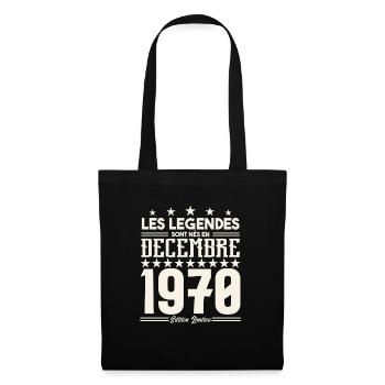 Les Légendes Sont Nés En Décembre 1970, Cadeau. - Sac en tissu - noir - Devant