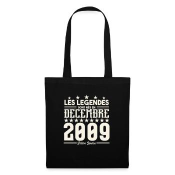 Les Légendes Sont Nés En Décembre 2009, Cadeau. - Sac en tissu - noir - Devant