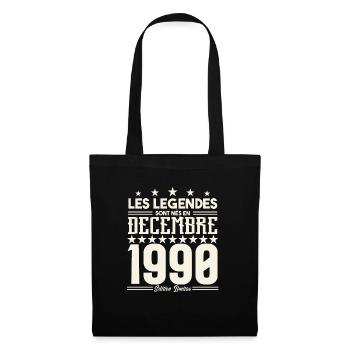 Les Légendes Sont Nés En Décembre 1990, Cadeau. - Sac en tissu - noir - Devant