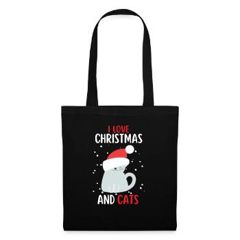 J’aime Noël et Chats Chat Noël - Sac en tissu - noir - Devant