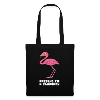 Drôles de graphismes de flamants roses - Sac en tissu - noir - Devant