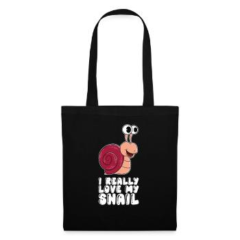 I really love my snail - Tote Bag - black - Front
