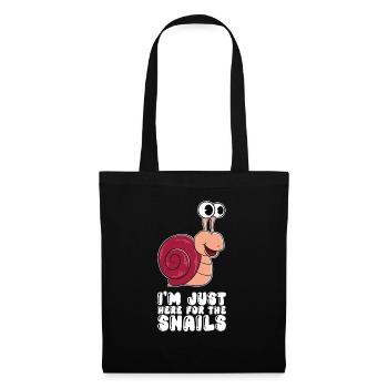 Je ne suis là que pour les escargots - Sac en tissu - noir - Devant