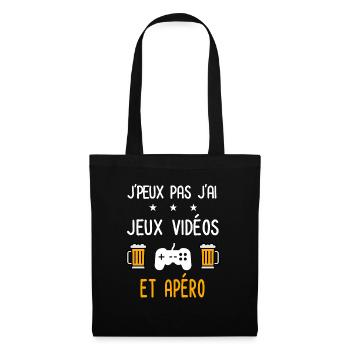 je peux pas jeux vidéos - Sac en tissu - noir - Devant