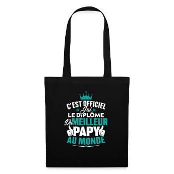 Meilleur papy au monde - Sac en tissu - noir - Devant