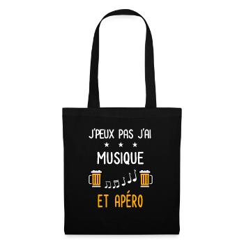 je peux pas musique - Sac en tissu - noir - Devant