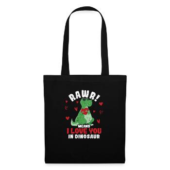 Rawr signifie que je t’aime dans Dinosaur - Sac en tissu - noir - Devant