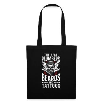 Plumbing Plumber Beard Tattoo - Stoffbeutel - Schwarz - Vorne