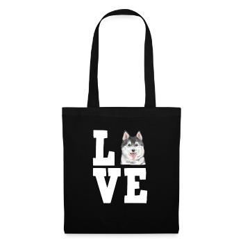 Husky Dog Dog Propriétaire de chien - Sac en tissu - noir - Devant
