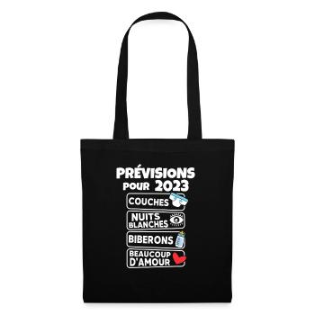 Prévisions pour 2023 Humour Futur Papa pour 2023 - Sac en tissu - noir - Devant