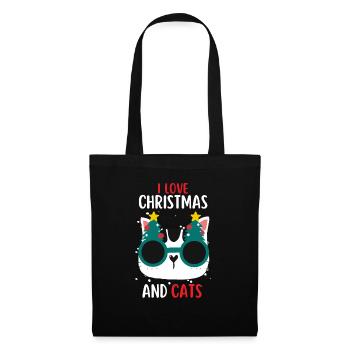 J’aime Noël et Chats Chat Noël - Sac en tissu - noir - Devant
