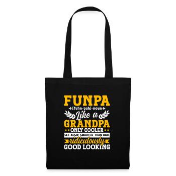 Funpa Definition Wie Ein Opa Nur Kühler - Stoffbeutel - Schwarz - Vorne