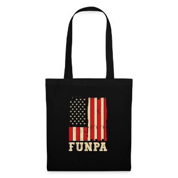 Funpa Us Flag Papa Opa Vatertag - Stoffbeutel - Schwarz - Vorne