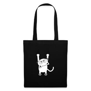 Cat falls scratch kitten - Tote Bag - black - Front