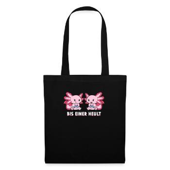 Bis Einer Heult Gamer Axolotl - Stoffbeutel - Schwarz - Vorne