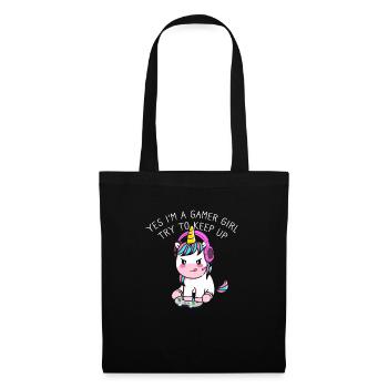 Oui, je suis une fille de joueur Essayez de garder Gamer - Sac en tissu - noir - Devant