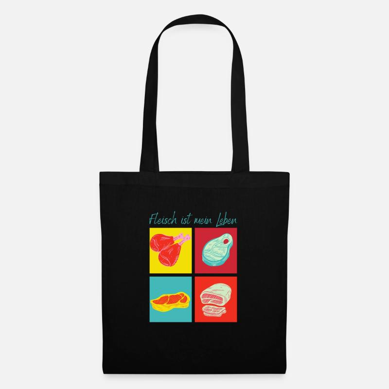 Meat eats life - Tote Bag - black
