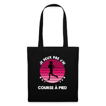 je peux pas j'ai course à pied vintage femme - Sac en tissu - noir - Devant