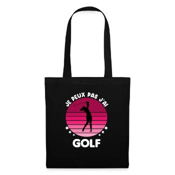 je peux pas j'ai golf vintage femme - Sac en tissu - noir - Devant