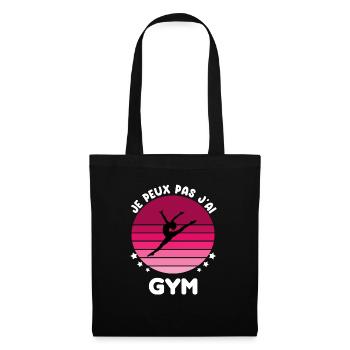 je peux pas j'ai gym vintage femme - Sac en tissu - noir - Devant