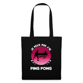 je peux pas j'ai ping pong vintage femme - Sac en tissu - noir - Devant