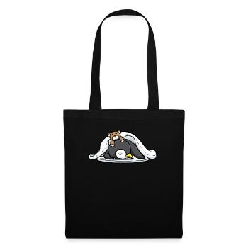 Drôle de pingouin endormi avec sommeil - Sac en tissu - noir - Devant