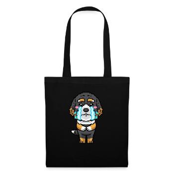 Bernedoodle Dog Laughing Emoticon Kawaii - Tote Bag - black - Front