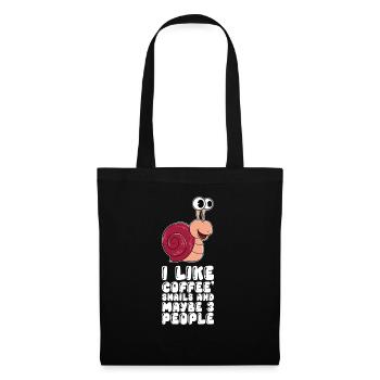 I like coffee snails and 3 people - Tote Bag - black - Front