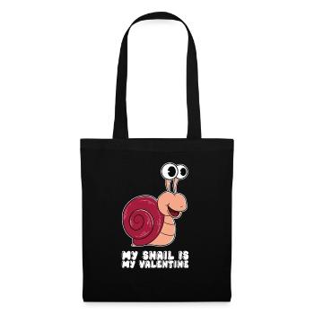 Meine Schnecke Ist Meine Valentine - Stoffbeutel - Schwarz - Vorne