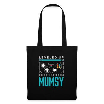 Leveled Up to Mumsy Gamer Mom Gaming Mommy Family - Tote Bag - black - Front
