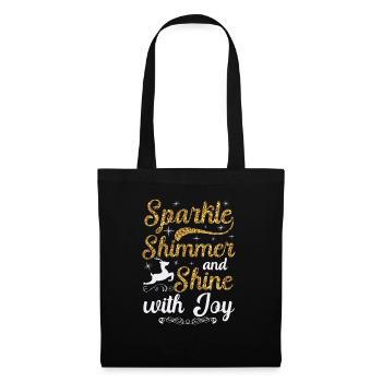 Étincelant scintillant et brillez de joie Noël - Sac en tissu - noir - Devant