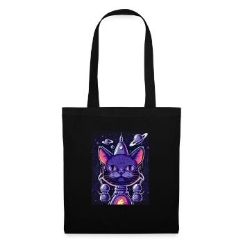 Cat Space Astronaut Space Neon Rockets - Tote Bag - black - Front