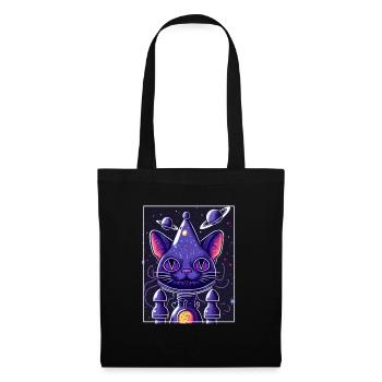 Cat Space Astronaut Space Neon Rockets - Tote Bag - black - Front