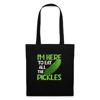 I'm Here To Eat All The Pickles Pickle Cucumber - Tote Bag - black - Front