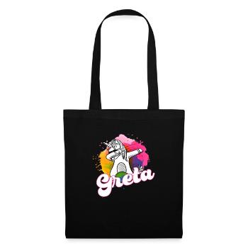 GRETA - Beautiful name with dabbing unicorn - Tote Bag - black - Front