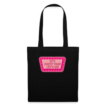 Party Time Retro Light Glowing Street Sign - Sac en tissu - noir - Devant