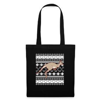 Ugly Christmas Sweater Tshirt Christmas Kangaroo - Tote Bag - black - Front