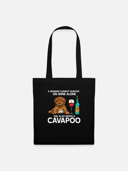 Cavapoo Cavoodle Capoodle Hund - Stoffbeutel - Schwarz