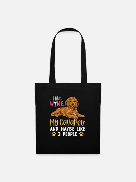 Cavapoo Cavoodle Capoodle Hund - Stoffbeutel - Schwarz