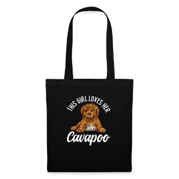 Cavapoo Cavoodle Capoodle Chien - Sac en tissu - noir - Devant